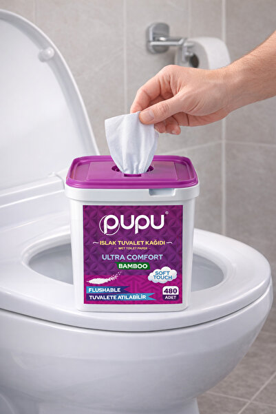 Pupu Islak Tuvalet Kağıdı Tuvalete Atılabilen Flushable