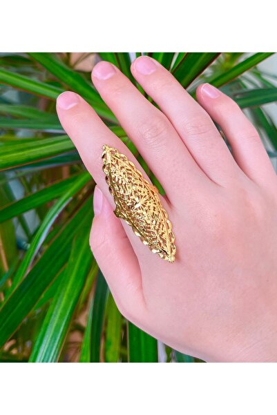 Parılda Premium Altın Kaplama Hint Model Yüzük