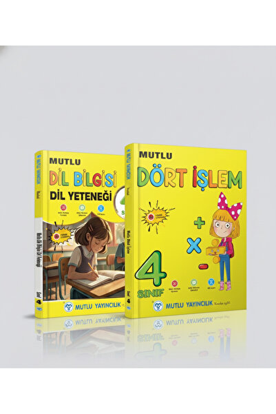 Mutlu Yayıncılık 4. Sınıf Dil Bilgisi & Dil Yeteneği + Dört İşlem Soru Bankas...