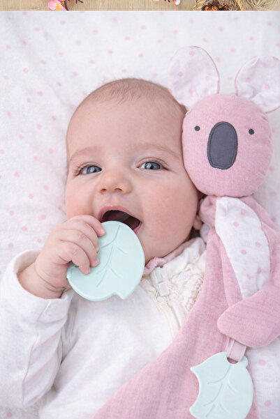 Sitilin Bebek Uyku Arkadaşı Diş Kaşıyıcılı %100 Pamuk Müslin Bebek Oyuncak -Y...