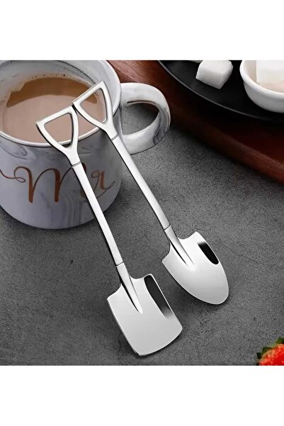ÇEÇEN HOME 6-Piece Dessert and Coffee Spoon Shovel Shaped Spoon Tea-Sugar Spoon Dessert Spoon Sugar Shovel