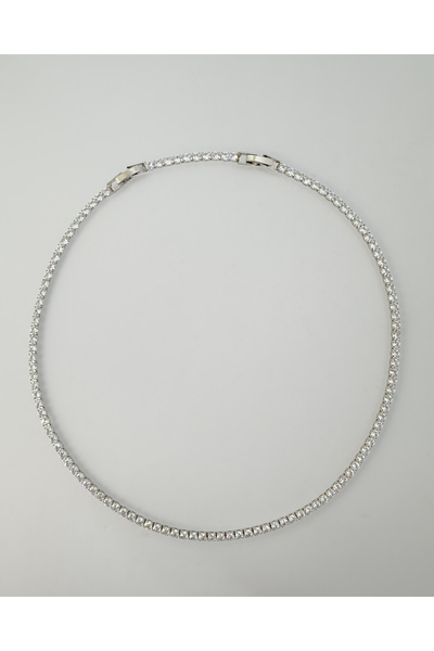 Samu Accessories 3mm Kare Taşlı Su Yolu Kolye - Crystal River