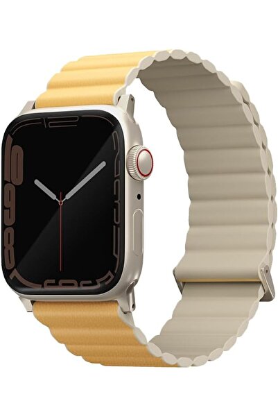 uniq سوار ساعة جلدي قابل للعكس من ريفيكس، إصدار فاخر، متوافق مع ساعة أبل مقاس...