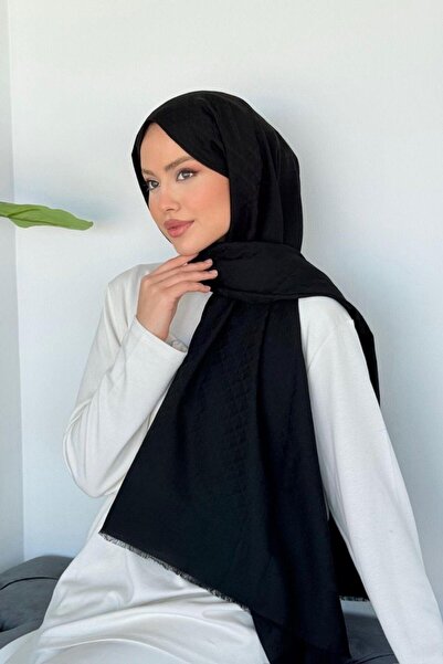 Şulemoda Giyim Şal Linda din bumbac organic negru