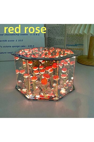 BGA Dekoratif Lale çiçek led lamba aynalı gece lambası Lale Led lamba hazır k...