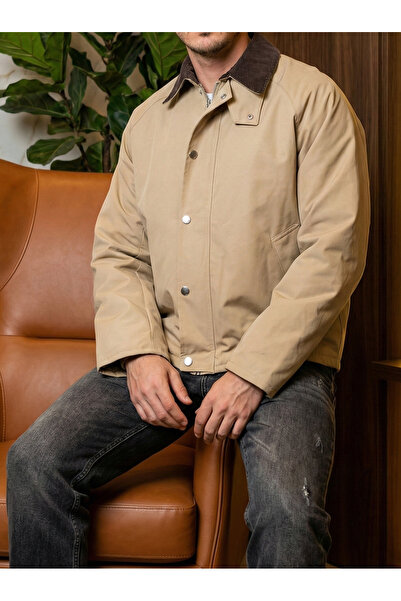 marlone Kadife Yaka Bej Ceket