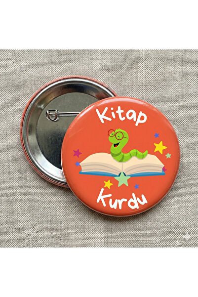 Bee Craft Co Kitap Kurdu Rozeti 20'li Paket 58mm Öğrenci Motivasyon