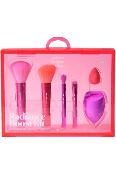Beter Radiance Boost Unique Glow Makeup Brushes and Sponges, 6 Pieces