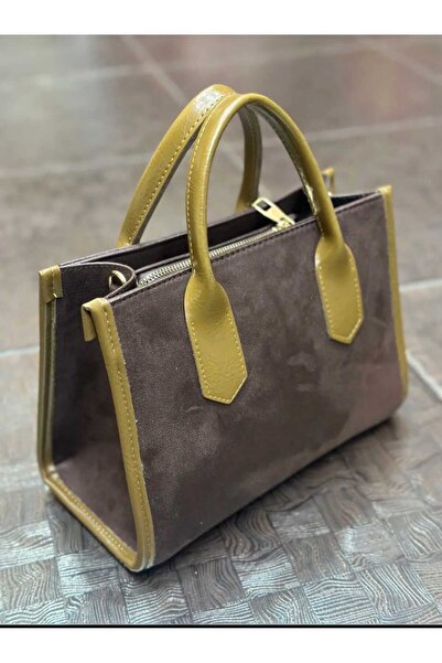 ÖZÜM TAKI Women's Set Handbag and Shoulder Bag Brown Olive Green