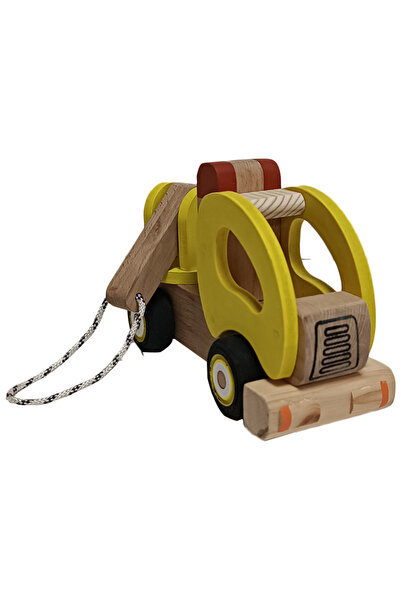 gift plus Wooden Toy Crane Truck |   With a String and a Hook |   Natural Wood |   Educational & Durable