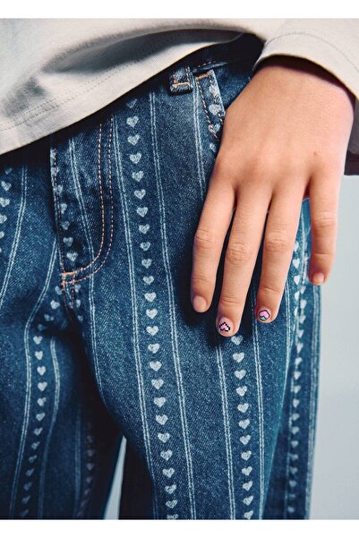 MANGO Kids Desenli wideleg jean