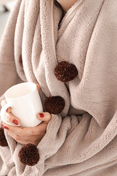 CAKKATEX Extra Soft Wellsoft Tv Blanket with Pompoms | Seat Blanket