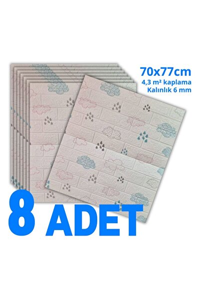 HORECA MARKET 3D Kendinden Yapışkanlı Duvar Kağıdı Strafor Köpük 70x77 Cm 8 A...