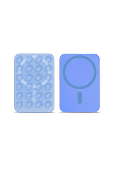 Drip دريب - ستاند لاصق على الاسطح سيلكون مغناطيسي للجوال - ازرق شفاف