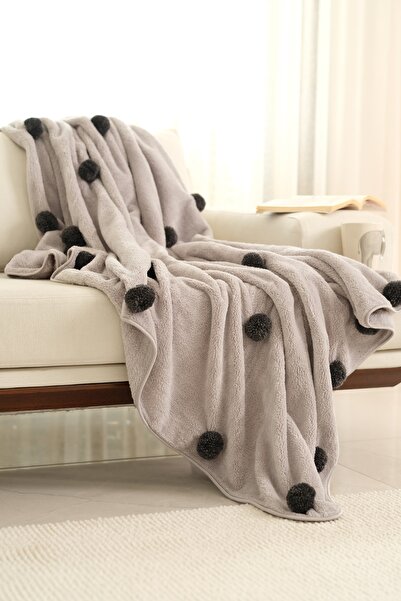 CAKKATEX Extra Soft Wellsoft Tv Blanket with Pompoms | Seat Blanket