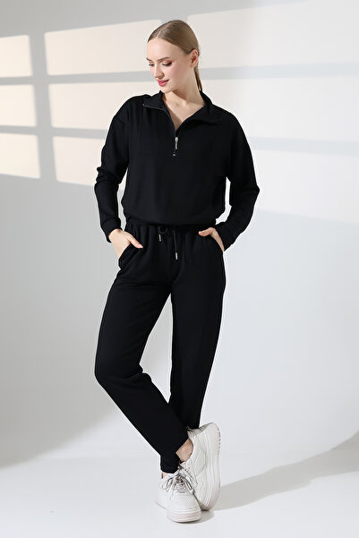 lubiti Σετ αθλητικής φόρμας με ψηλό γιακά και μισό φερμουάρ Modal