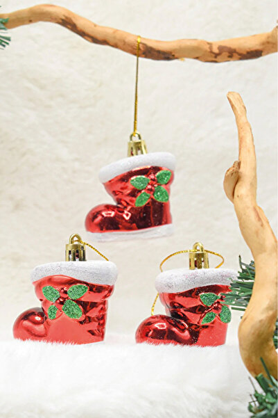 Waldern 3-Piece Boot Ornament Red