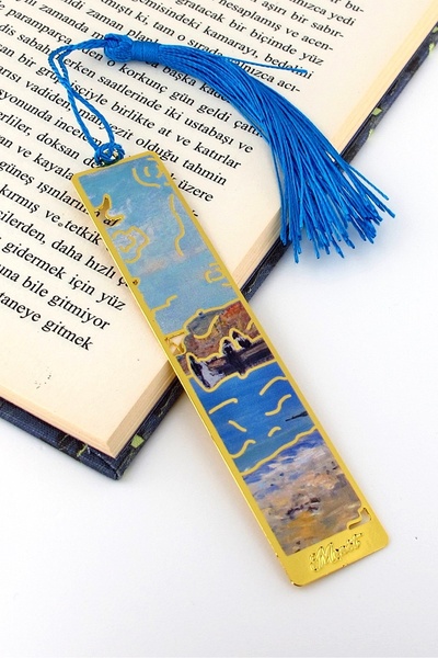 Solfera Claude Monet Porville at Low Tide Painting Metal Bookmark Book Mark Ay083