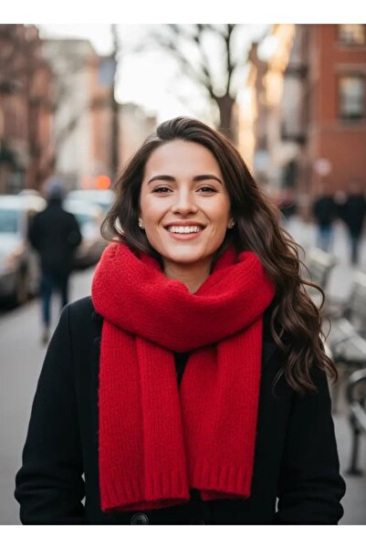 CANMODA Confi Kırmızı Dokuma Atkı - Zarif ve Sıcacık / RED - FO 4589