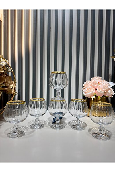 Vakıf home Bohemia kristal Ayaklı 24 K Yaldız Ayaklı Kahve Yanı Su Bardağı