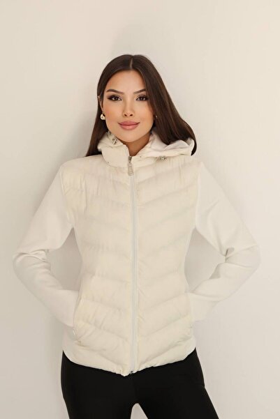 Gameyal Women's Hooded Softshell Slim Fit Windproof Double Pocket Puffer Coat