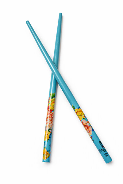 Vipfoni Çiçek Desenli Ahşap Topuz Çubuğu Kalem Toka 2 Adet