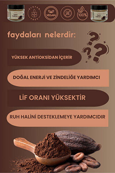 NATURANNE Ham Kakao Tozu 100 g Cam Kavanoz - Doğal , Katkısız , Koruyucusuz , Premium
