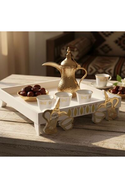Generica White wooden tray measuring 50*30*12 cm