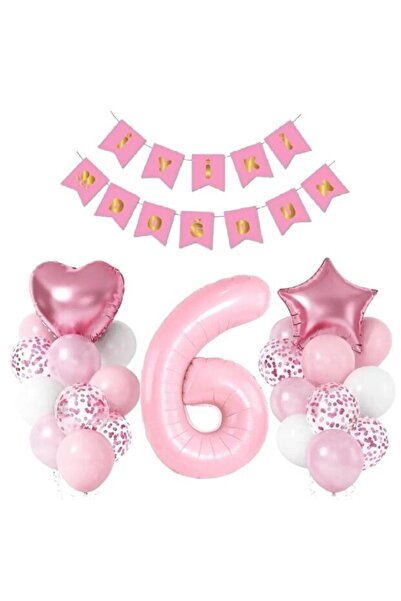 ÇITIPITISTORE PEMBE RENK RAKAMLI İYİKİ DOĞDUN YAŞ BALON SET