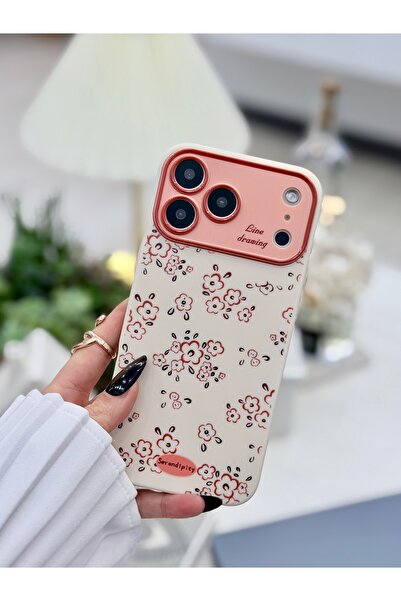 Go Aksesuar غطاء سيليكون متوافق مع آيفون 17 برو ماكس مع تصميم زهور صغيرة وطبا...