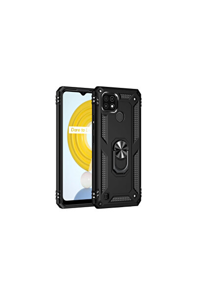 NewFace Realme C21 Case Sofia Ring Silicone Cover - Black