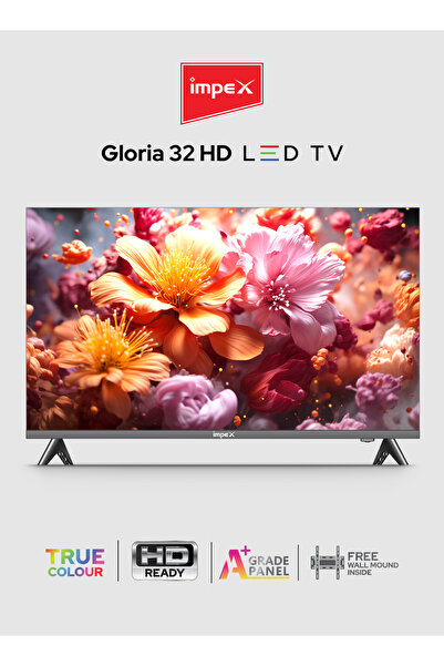 İMPEX Gloria 32 HD LED TV 32 Inch A+ Panel Frameless 1366x768 2HDMI 2USB VGA 2Yr HD Ready