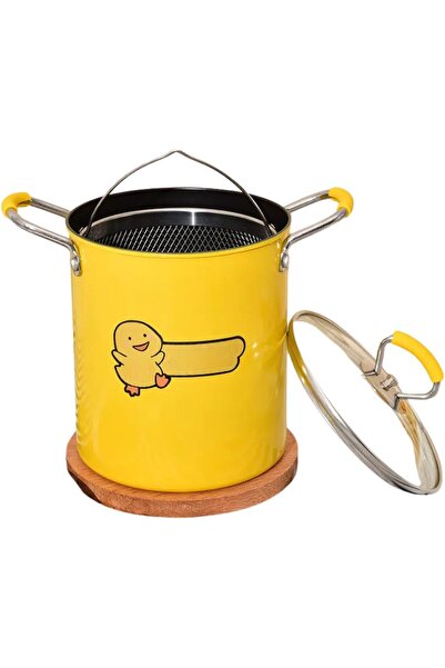 Generic 3L Deep Fryer Pot Stainless Steel with Oil Filter and Lid