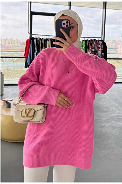 FEMMESTUDIO Pulover oversize roz de damă