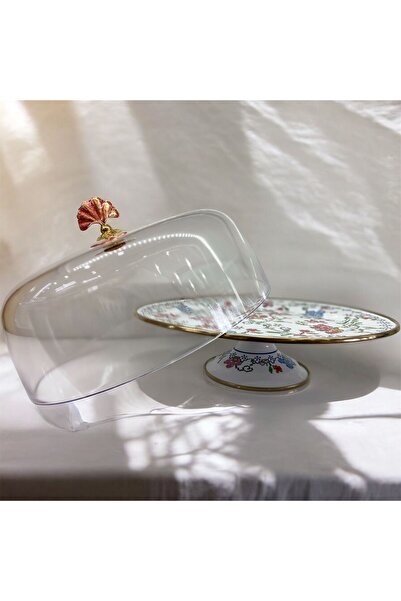 Miss Betty Kapaklı Pasta Servisi / Kek Fanusu – Otantik Desenli, Gold Detaylı...