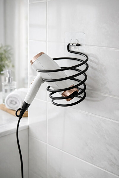 SYN AKSESUAR Yapışkanlı Saç Kurutma Makinesi Askısı – Delme Gerektirmez Duvar...