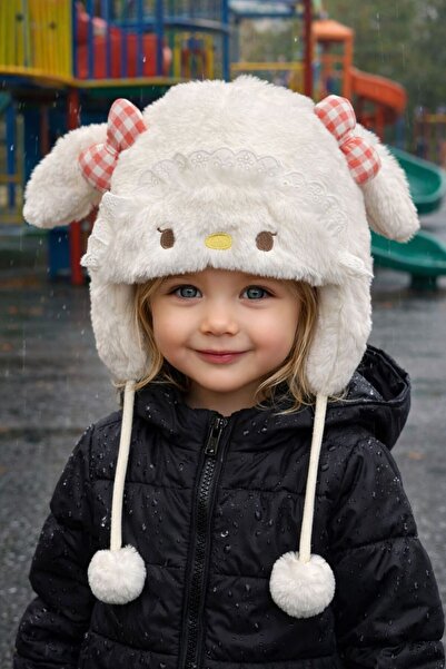 FELLMENS Beretă pentru copii, cu textura moale, cu pompon, 3-6 ani