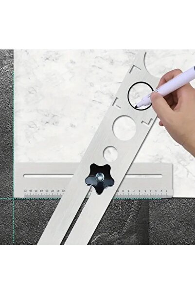 CERAMIC TILES HOLE POSITIONING MARKING SCALE PRACTICAL STAINLESS STEEL