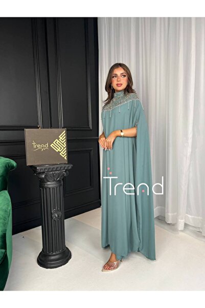 TREND جلابية بياقة مطرزة