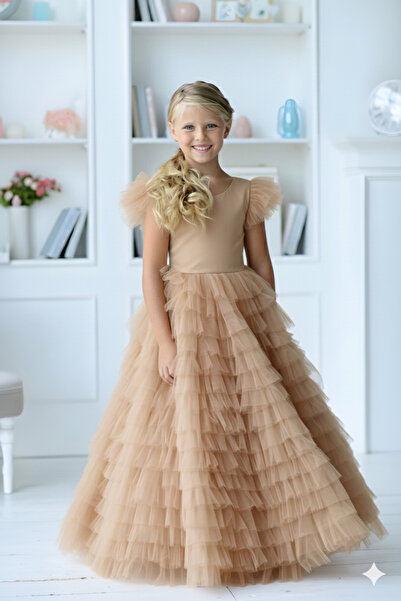 Asel Kids Φόρεμα από μακρύ τούλι με επένδυση, για ειδική περίσταση για κορίτσια