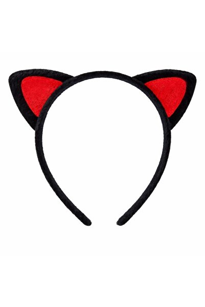 Epilons Plush Cat Ear Crown Red Black – Children's Party & Costume Crown Zenv...