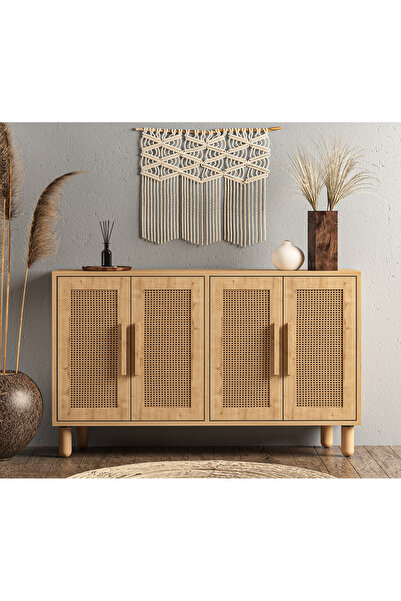 MERT SERT MOBİLYA Kayra Hazeran Kapaklı Konsol – Çok Amaçlı Dolap, Kahve Köşesi, Kitaplık