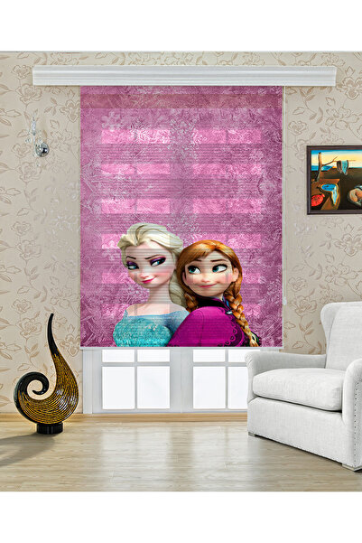 Perdecizade (ENXBOY)PEMBE ELSA DİJİTAL BASKILI ZEBRA PERDE-COCUK ODASI-STOR P...