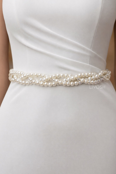 LIVOSH CUREA DE TALIE CU PERLE, TRICOTATĂ ÎN 3 RÂNDURI