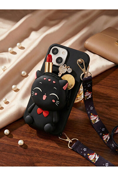 OSG 3D Patterned Phone Case with Bag and Neck Strap Compatible with iPhone 14 Plus and 15 Plus