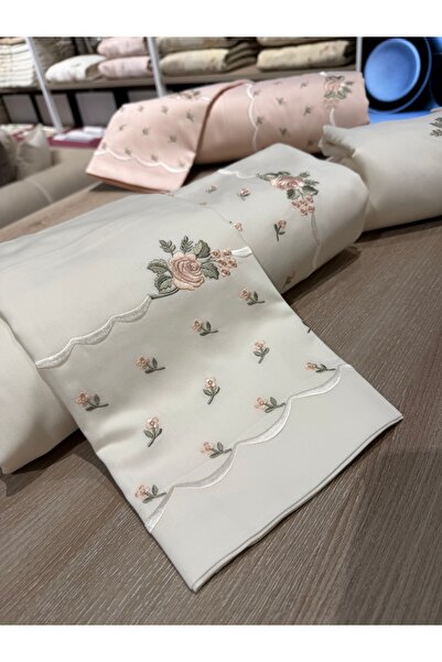 incisecrethome Single Bed Sheet Youth Bedroom 100% Cotton Satin Embroidered Bedding Set