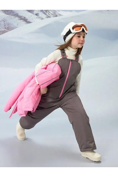 LC Waikiki Lcw Kids Gray Girls' Ski Jumpsuit