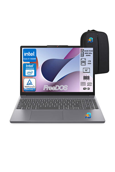 Ideapad Slim 3 16IRH10 Intel Core I7 13620H 16GB 1TB SSD Freedos 16" FHD Notebook 83K2001VTR