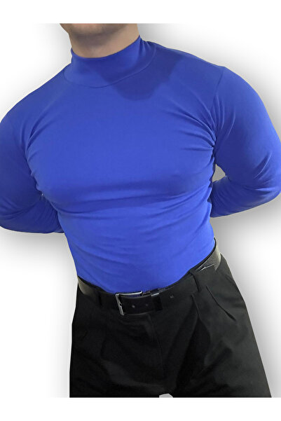 Lushen Uzun Kollu Yarım Boğazlı Balıkçı Yaka Likralı Penye Badi Body