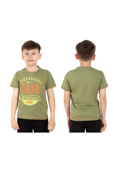 Bumbăcel Tricou băieți cu imprimeu și decolteu rotund din bumbac